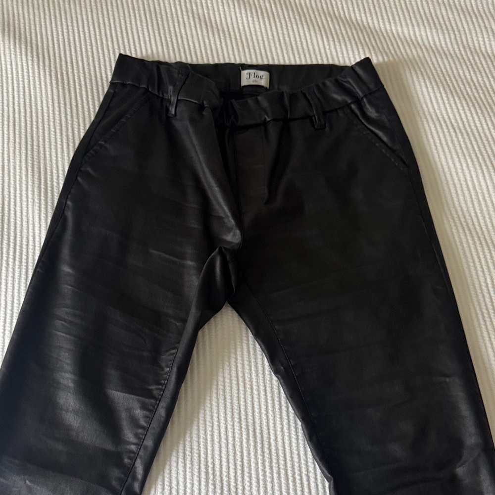 Black Women’s Faux Leather Flog Pants